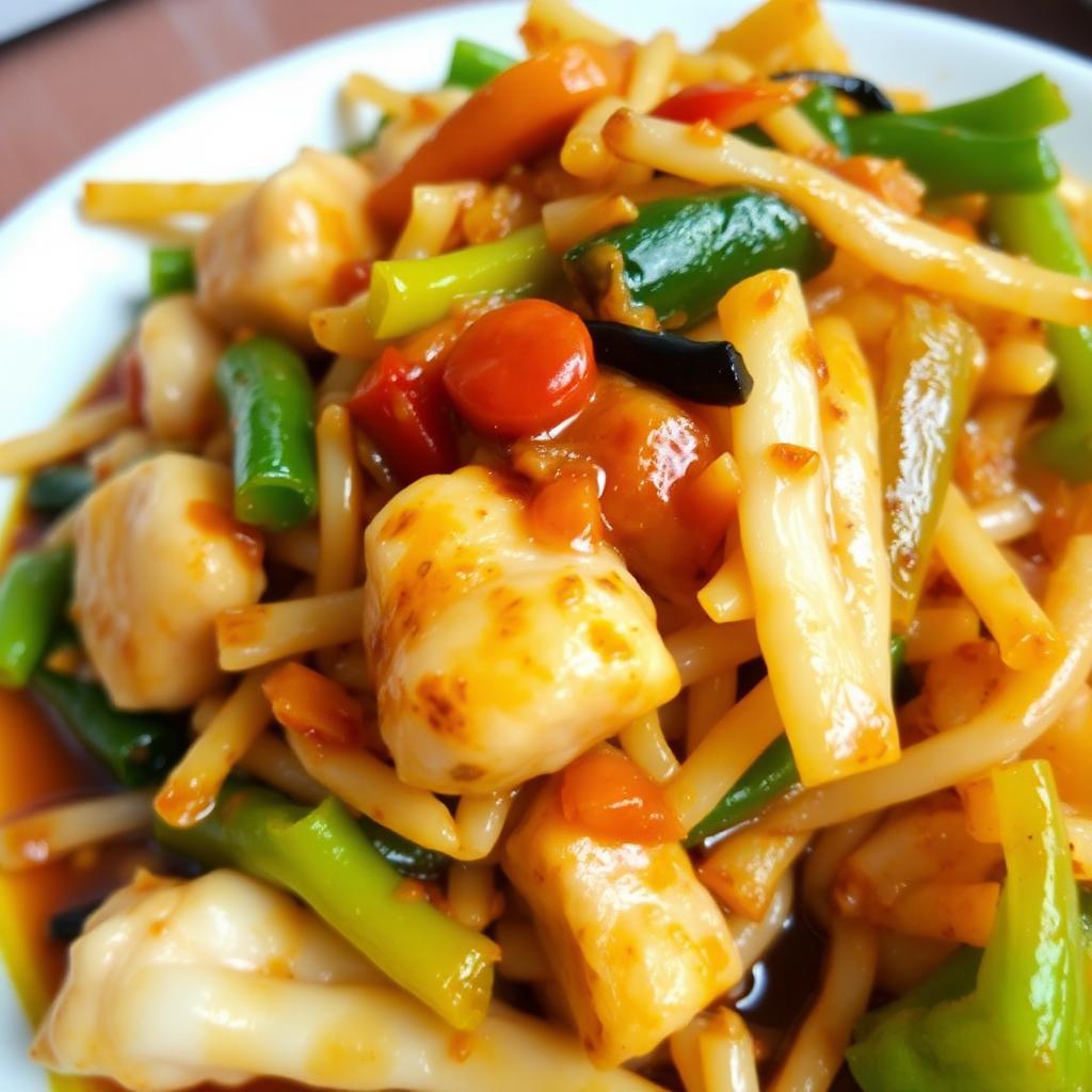 Japchae (Sweet Potato Noodles with Vegetables)