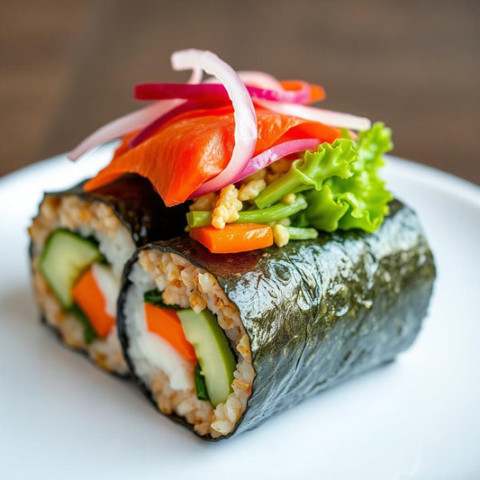 Vegetable Kimbap (Korean Seaweed Rice Rolls)